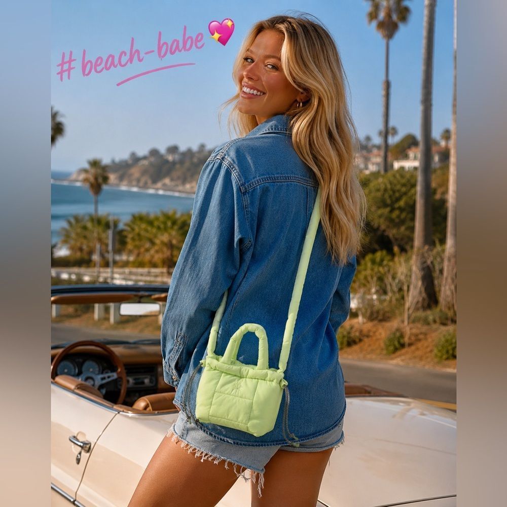 OFFLINEāBy Aerie Puff Love Mini Cinch Crossbody Bag *Neon*